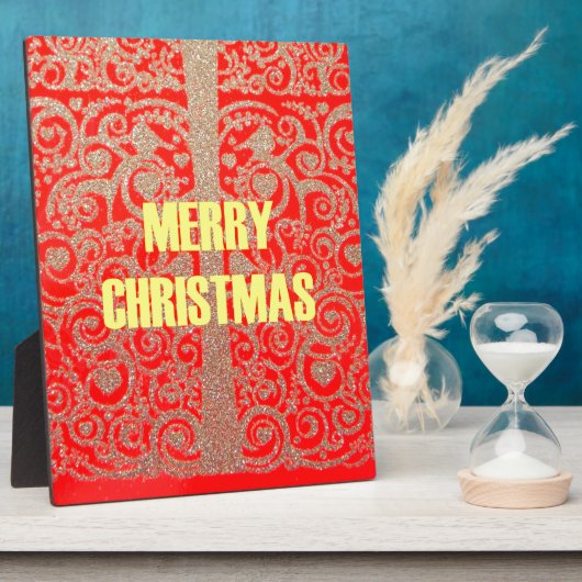 Plaque Photo Joyeux Noël Rouge et Gold Collection (Côté)