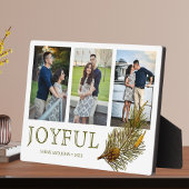 Plaque Photo Joyeux Noël Rustic Pine Sprig Photo Collage