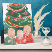 Plaque Photo Joyeux Noël triplés (Côté)