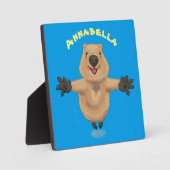 Plaque Photo Joyeux sauter quokka dessin animé (Recto)