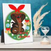 Plaque Photo joyeux serpent cobra de noël (Côté)