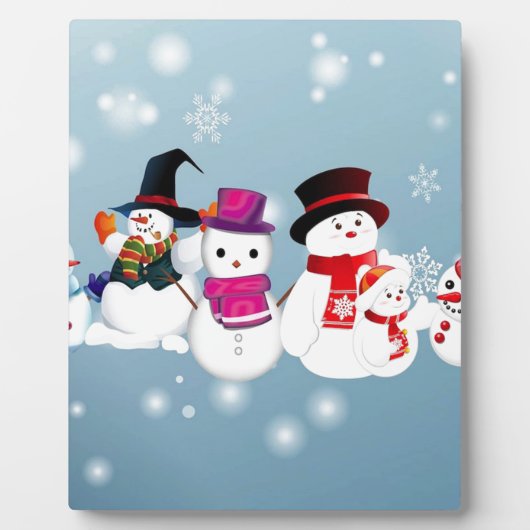 Plaque Photo Joyeux Snowmen (Devant)