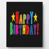 Plaque Photo Joyeux texte d'anniversaire coloré (Devant)