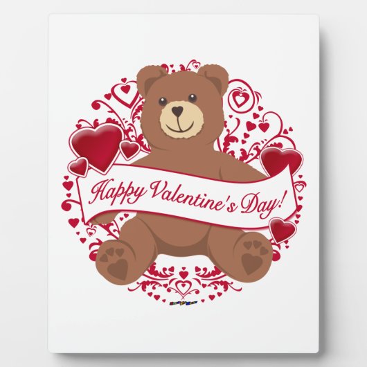 Plaque Photo Joyeux Valentine ! Teddy bear (Devant)