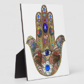 Plaque Photo Judaica Hamsa Coeurs Fleurs Opal Art Imprimer (Côté)