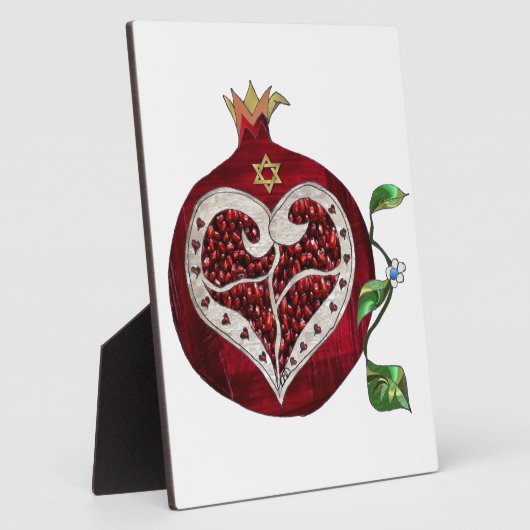 Plaque Photo Judaica Pomegranate Heart Hanoukka Rosh Hashanah (Côté)