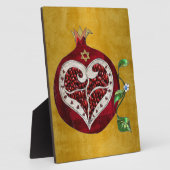 Plaque Photo Judaica Pomegranate Heart Hanukkah Rosh Hashanah (Côté)