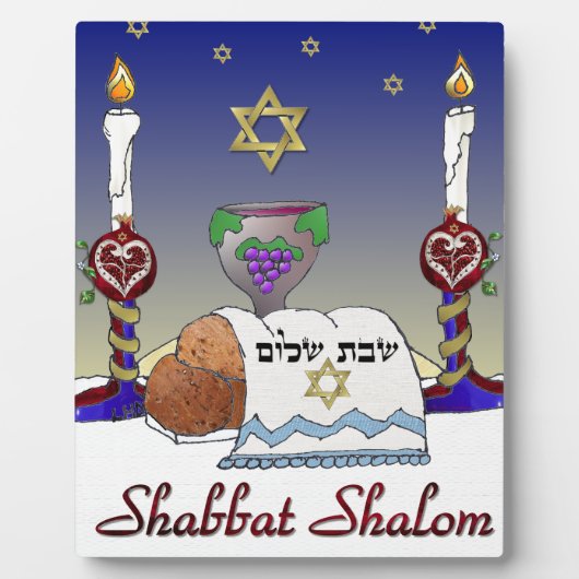 Plaque Photo Judaica Shabbat Shalom (Devant)