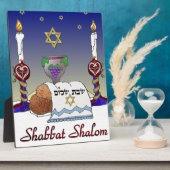 Plaque Photo Judaica Shabbat Shalom (Côté)