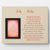 Plaque Photo Juillet Birthstone Ruby (Devant)