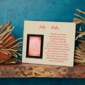 Plaque Photo Juillet Birthstone Ruby (Côté)