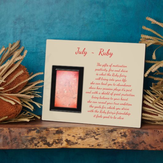 Plaque Photo Juillet Birthstone Ruby (Côté)