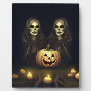 Plaque Photo Jumeaux Halloween
