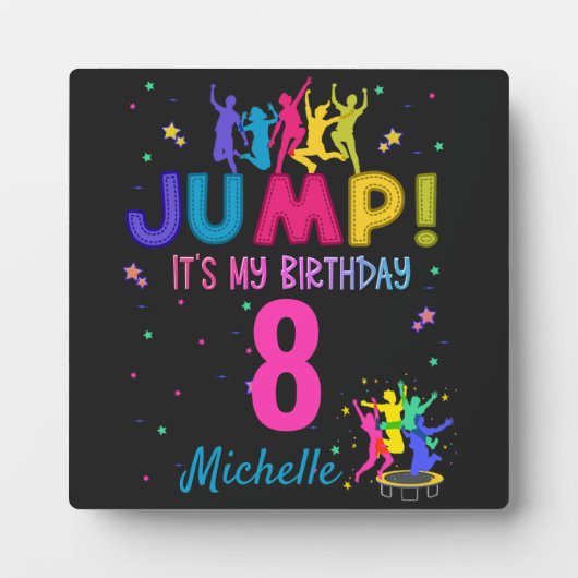 Plaque Photo Jump Party C'est mon anniversaire Trampoline Bounc (Devant)