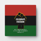 Plaque Photo Juneteeth CÉLÉBRE LA LIBERTÉ Écriture personnalisa (Devant)