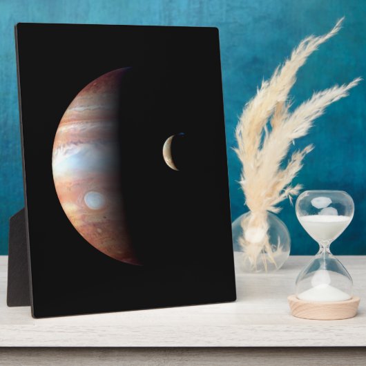 Plaque Photo Jupiter Géant Gaz Planète & Io Galilée Lune (Côté)