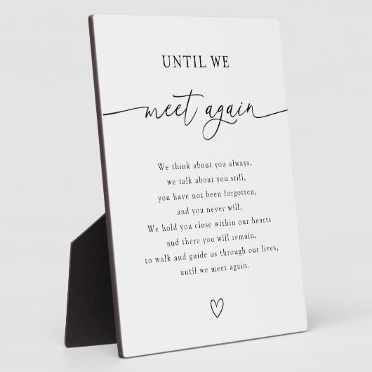 Plaque Photo Jusqu'à ce que nous nous rencontrions à nouveau la (Côté)