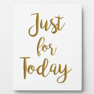 Plaque Photo Just for Today recovery quote AA NA slogan
