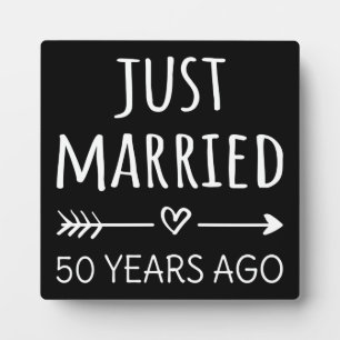 Plaque Photo Just Married 50 Years Ago I