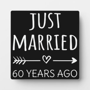 Plaque Photo  Just Married 60 Years Ago I