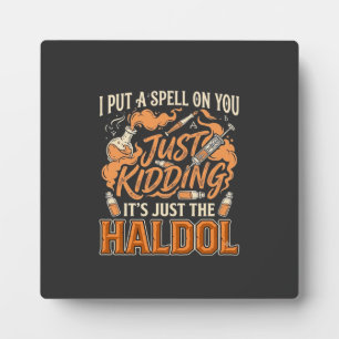 Plaque Photo Juste pour rire Haldol Halloween Flacon de potion