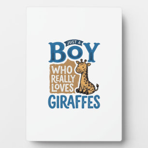 Plaque Photo Juste un garçon qui aime les girafes design de t-s