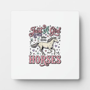 Plaque Photo Juste Une Fille Qui Aime Les Chevaux Design Vector