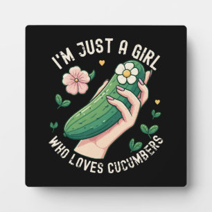 Plaque Photo Juste une fille qui aime les concombres - Végétari