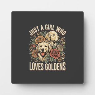 Plaque Photo Juste une fille qui aime les Goldens