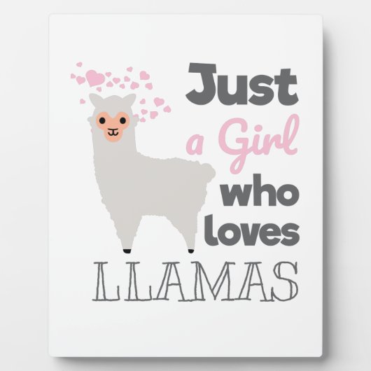Plaque Photo Juste une fille qui aime les lamas (Devant)