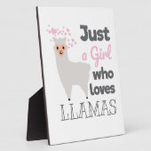 Plaque Photo Juste une fille qui aime les lamas (Côté)