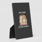 Plaque Photo Juste une fille qui aime les paresseux et les livr (Côté)