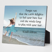 Plaque Photo Kahlil Gibran au vent (Côté)