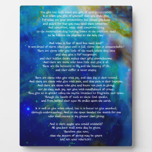 Plaque Photo Kahlil Gibran donne