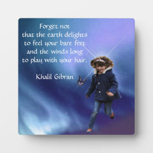 Plaque Photo Kahlil Gibran la terre