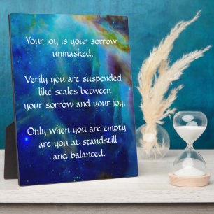 Plaque Photo Kahlil Gibran sur la joie et le chagrin