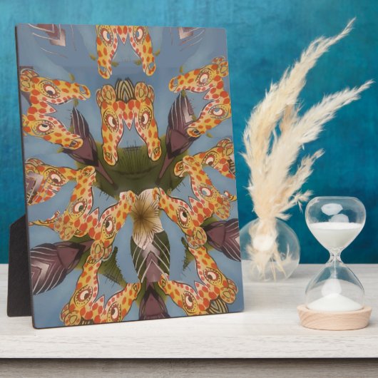 Plaque Photo Kaleidoscope Giraffe Mandala : Safari Art Abstrait (Côté)