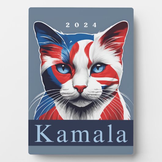 Plaque Photo Kamala Cat 2024 Démocrate des élections américaine (Devant)