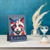 Plaque Photo Kamala Cat 2024 Démocrate des élections américaine (Côté)