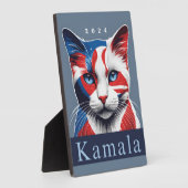 Plaque Photo Kamala Cat 2024 Démocrate des élections américaine (Côté)