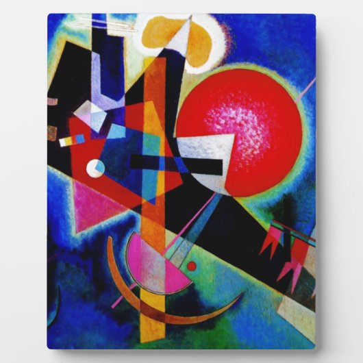 Plaque Photo Kandinsky en peinture Abstraite bleue (Devant)