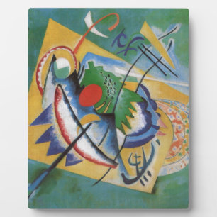 Plaque Photo Kandinsky rouge ovale Abstraite oeuvre d'art vert 