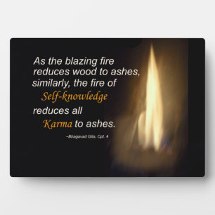 Plaque Photo Karma - Feu de feu - Citation de la connaissance d