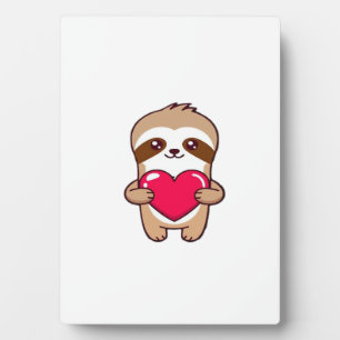 Plaque Photo Kawaii Chibi Sloth Accrocher le coeur � mignonne a