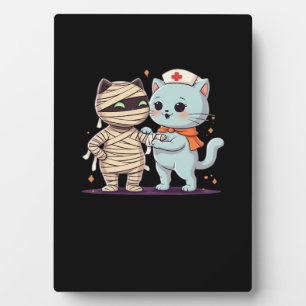 Plaque Photo Kawaii Halloween Pals maman et infirmière chat sur