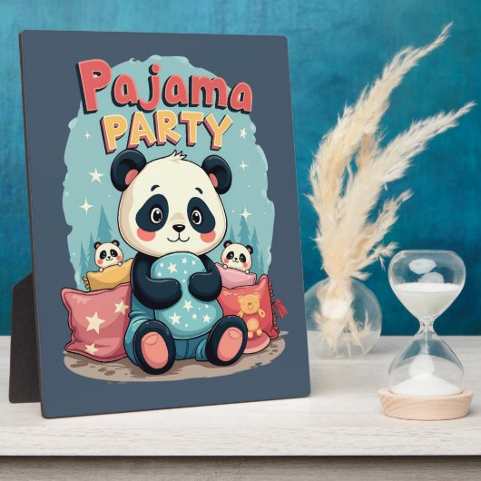 Plaque Photo Kawaii Panda Pajama Party Cosy Slepov esthétique (Côté)