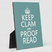 Plaque Photo Keep Calm and Proofread (clam) (any color) (Côté)