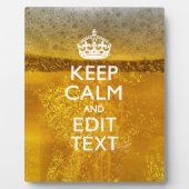 Plaque Photo Keep Calm and Your Text for some Cold Beer (Devant)