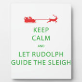 Plaque Photo Keep Calm Let Rudolph Guide Sleigh (Devant)