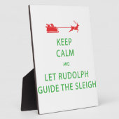 Plaque Photo Keep Calm Let Rudolph Guide Sleigh (Côté)